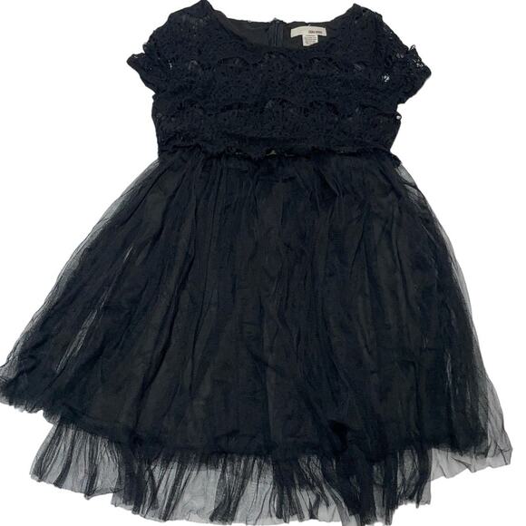 Sans Souci Dress Womens‎ Medium Black Lace Tulle Crochet Mini Fairy Goth Core - Picture 1 of 7